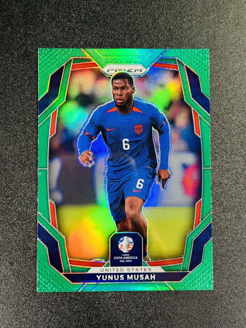 2024 Panini Prizm Conmebol Copa Yunus Musah Green Prizm 1/5 USA AC Milan #153
