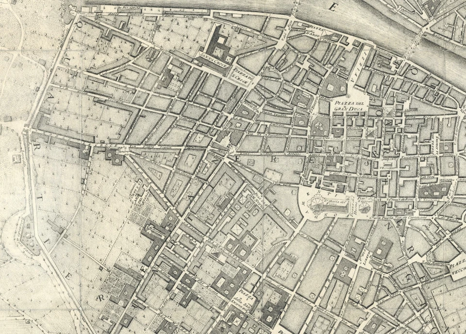 Mapa antiguo "Pianta della citta di Firenze" (Italia) Ruggieri, 1850 Foto 4 de 4