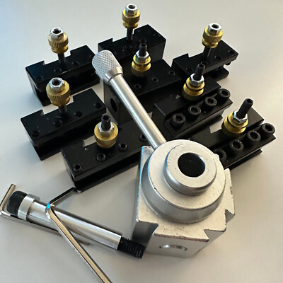 Mini Lathe Quick Change Tool Post & Holders (/w adapter for Proxxon PD 250)