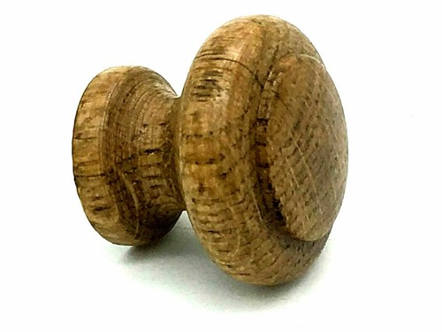 2x ANTIQUE OAK KNOBS 30mm wooden cupboard door dresser cabinet drawer knob (194) - Picture 7 of 10
