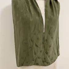 ENRICO COVERI POLKA DOT GREEN RECTANGLE Silk scarf 54/14 in MADE IN ITALY A89