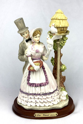 Da Vinci Collection Victorian Couple With Bird House Figurine Statue