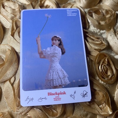 Lisa BLACKPINK Group 2020 Floral Dress Sign Celeb K-pop Girl Photo Card Sky