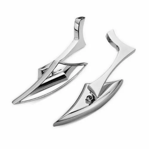 2x Chrome billet Spear Motorcycle Mirrors Harley Davidson Softail FXSTI Custom - Picture 1 of 4