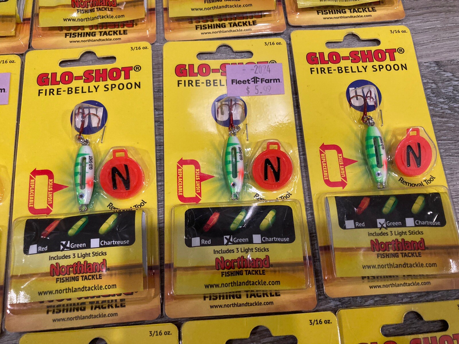 Lot of 36 Northland Glo-Shot Fire-Belly Spoons - All 3/16 Oz Size - Mixed Colors - Image 7