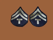 1 PAIR NEW ORIGINAL MILITARY U.S ARMY WWII TECH T-5 CORPORAL STRIPES CHEVRONS 