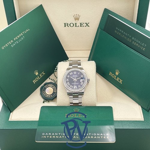 💜 Rolex Datejust 31 Aubergine Purple Roman Diamond Dial Bezel 278384 ORIGINAL💜 - Picture 3 of 8