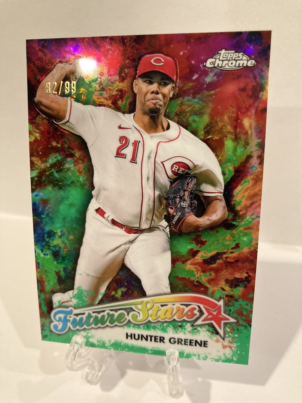 2023 Topps Chrome Hunter Greene Future Stars Green Refractor /99 Cincinnati Reds
