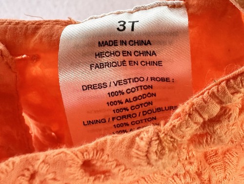 Blueberi Eyelet Whimsy Dress 3T Tangerine Orange Ruffles Cottagecore Summer - Picture 3 of 4