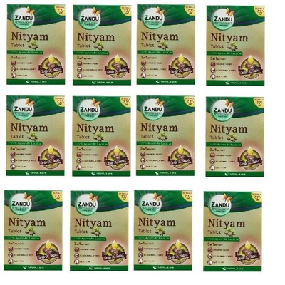 Zandu Nityam Tablets (12 Pack X 10)  Total 120 Tablets