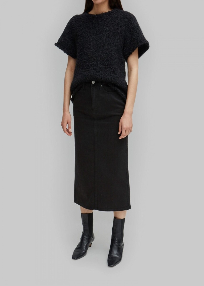 TOTEME Bitti Midi Denim Skirt in Black Rinse Size XS | eBay