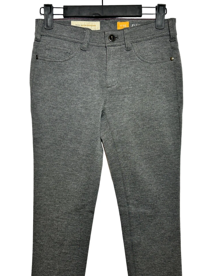 Calça jeans feminina Pilcro Anthropologie 25 pequena cinza skinny 5 bolsos  - Imagem 4 de 4