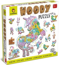 Gioco Puzzle Woody Unicorno Fatato in Legno 48 Pezzi 2 Giochi in 1 Ludattica
