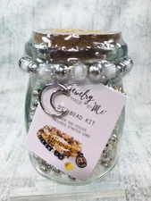 Jewelry Made By Me DIY Bead Kit Jar w/Clear, White, Silver Beads Moon Star Charm