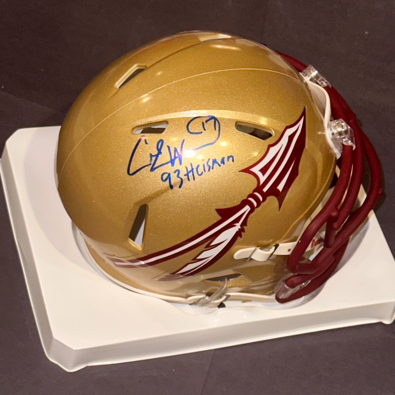 CHARLIE WARD Autographed Signed Florida State Seminoles FSU Mini-helmet Beckett (BAS) w/ HEISMAN Inscription 