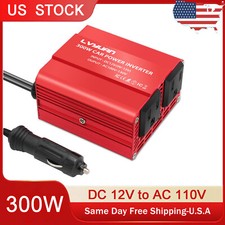 300W Car Van 12V to 110V 120V Power Inverter Converter Charge Phone Laptop Trip