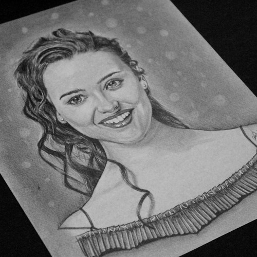 Portrait au crayon original réaliste de Katherine Langford Hannah dessin à la main - Photo 9 sur 9