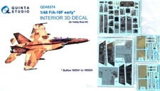 Quinta Studios 1/48 F/A-18F (EARLY) HORNET DECAL COLORED INTERIOR SET Hobby Boss