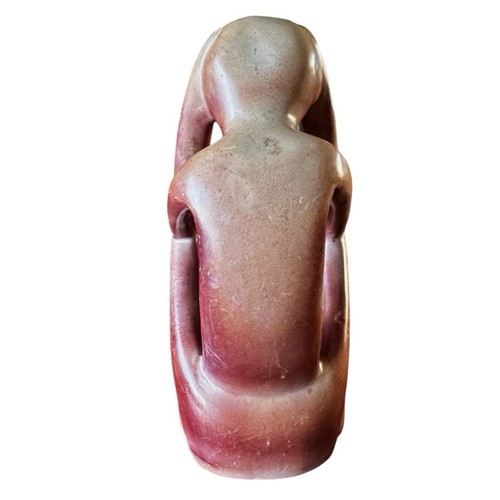 Vintage marble sculpture person thinking hands on head 6.5” - Picture 3 of 5