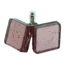 Murano Glass Cufflinks Purple Silver Venice Square Wedding