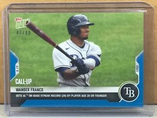 2021 TOPPS NOW #728 WANDER FRANCO TAMPA BAY RAYS 29 games Blue Parallel 43/49