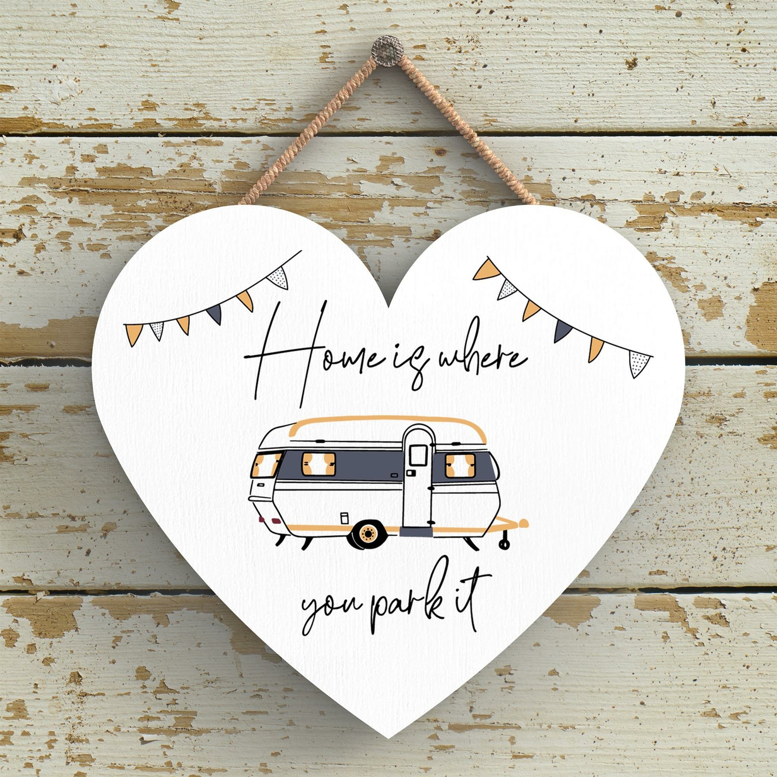 HOME WHERE YOU PARK CAMPER CARAVAN CAMPING THEMED HANGING PLAQUE
