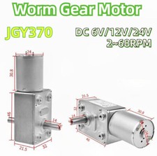 2RPM 68RPM JGY370 Turbo Worm Gearbox DC 6V 12V 24V Gear Motor High Large Torque