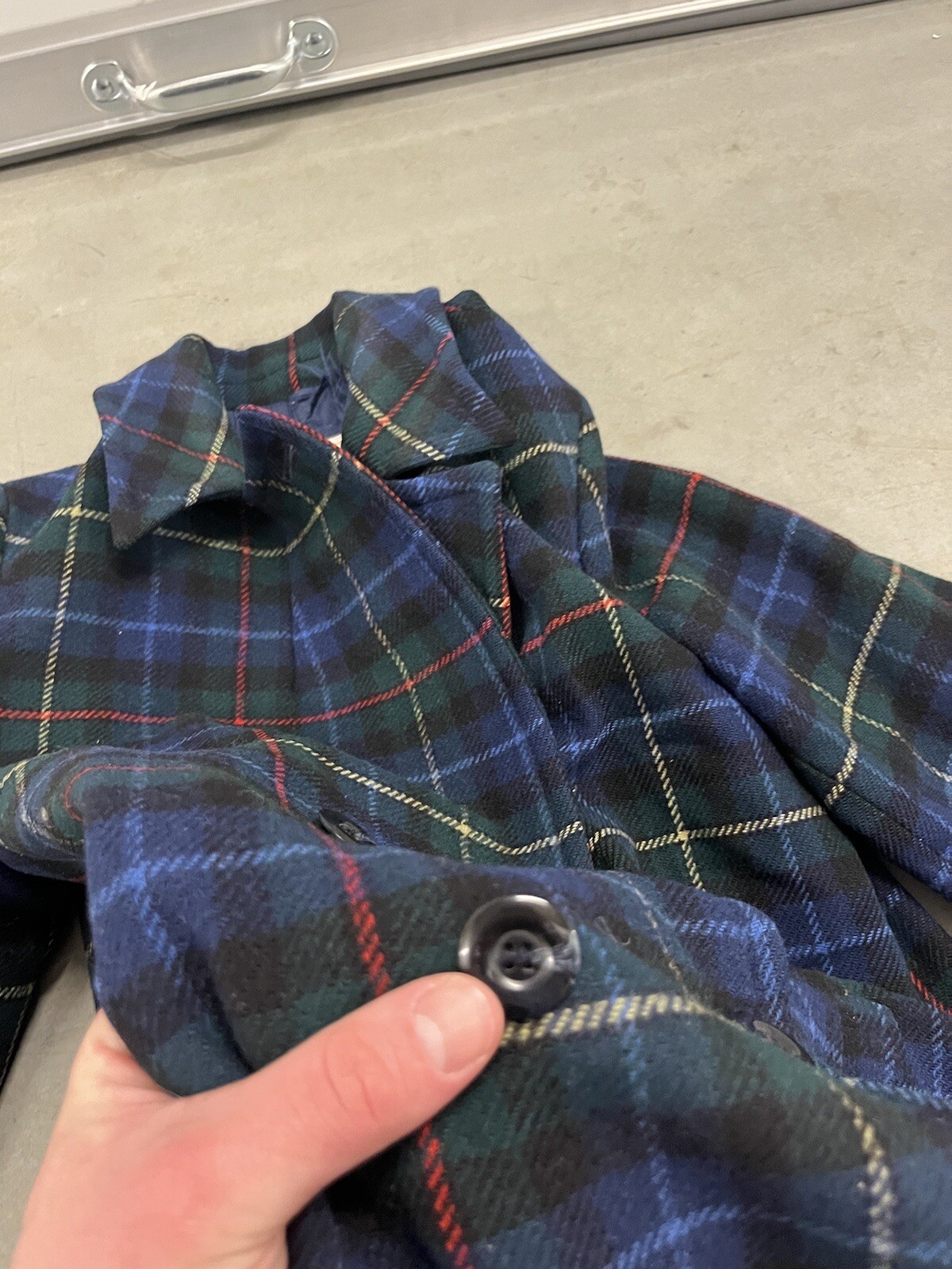 Vintage Pendleton Long Wool Coat Jacket Green Bla… - image 8