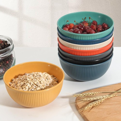 LAERJIN 56 Piece Wheat Straw Dinnerware Sets,Unbreakable Reusable Dinnerware - Picture 2 of 8