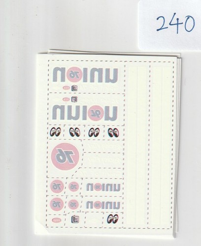 WT240 Toner Bianco Waterslide Decalcomanie UNION_2 per Hot Wheels Personalizzate 1:64 - Foto 2 di 6