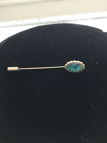Vintage Oval Green Glass Hat Pin. - 第 1/3 張圖片