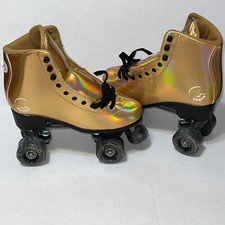 C SEVEN C7 Roller Skates Women's Size 7 Holographic Gold NWOB