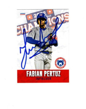 Fabian Pertuz 2022 South Bend Cubs MWL Champions autograph signed card Chicago