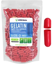 Size 0 Red Empty Gelatin Capsules Gelcaps Kosher Pills Caps