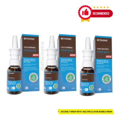 BETADINE Cold Defence Nasal Spray Adult 20ml Helps Stop Cold Early 3 Bottles