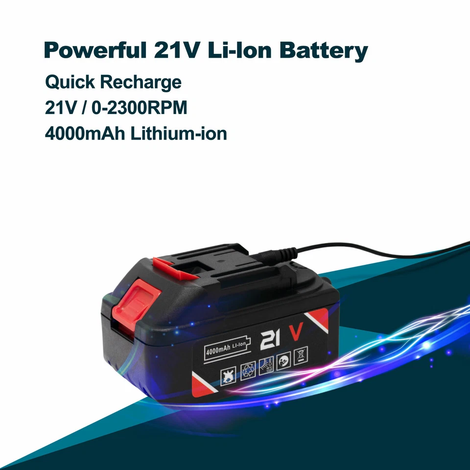 Kinswood Cordless Impact Wrench kit 21V with Drill Set 7 pcs Heavy Duty 310LB tq - Image 4 of 4