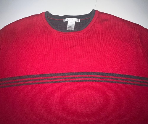 Geoffrey Beene Mens Red Large L Pullover Sweater Y2K - Picture 2 of 4