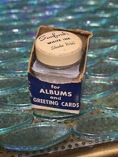 VTG Antique SANFORD'S  #99  White Ink Glass Diamond Cut Bottle For Albums And Gr