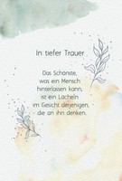 Trauer Beileid Kondolenz Trauerkarte Mit Umschlag BläTterranken