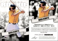 2024 Leaf PRIZED ROOKIE NICK KURTZ #16 WAKE FOREST