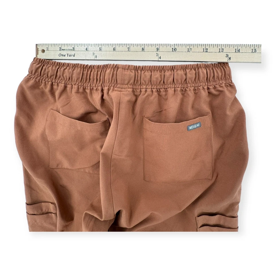 Pantalones Médicos MedGear Para Mujer Pequeños Naranja Elástico Cordón Bolsillo Foto 4 de 4