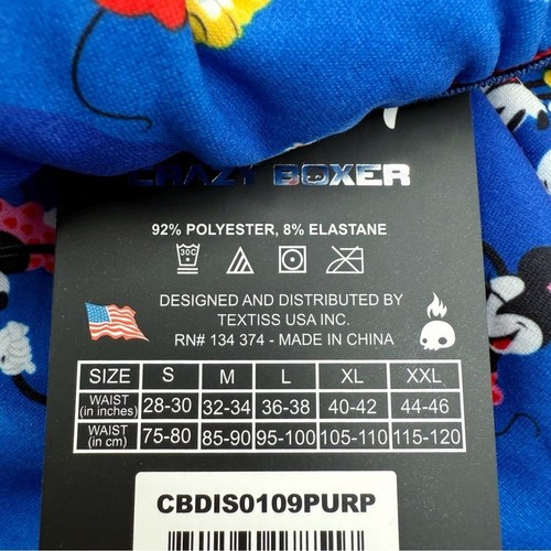 Disney Crazy Boxershorts Herren Large Unterwäsche Mickey Minnie Mouse blau rot Geschenk - Bild 7 von 7