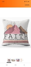 Faith Mountains Christian Throw Pillow Cover 18 X 18