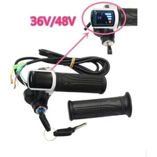36-48V E-Bike Twist Throttle Electric Scooter Bicycle Grip Handlebar LED Display