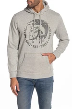 $250 Designer Rare DIESEL Men's Grey Logo Print Mohawk Hoodie Sweatshirt S