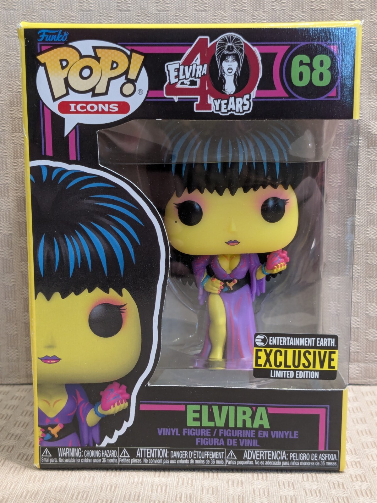 Funko Pop! Vinyl: Elvira (Black Light) - Entertainment Earth (Exclusive) #68