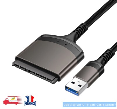 USB 3.0 to SATA III Hard Drive Adapter for 2.5 3.5 HDD/SSD with 12V/2A Power