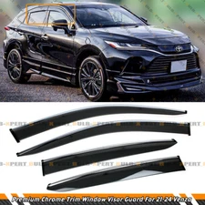 For 2021-2024 Toyota Venza Premium Chrome Trim Window Visor Rain Guard Deflector