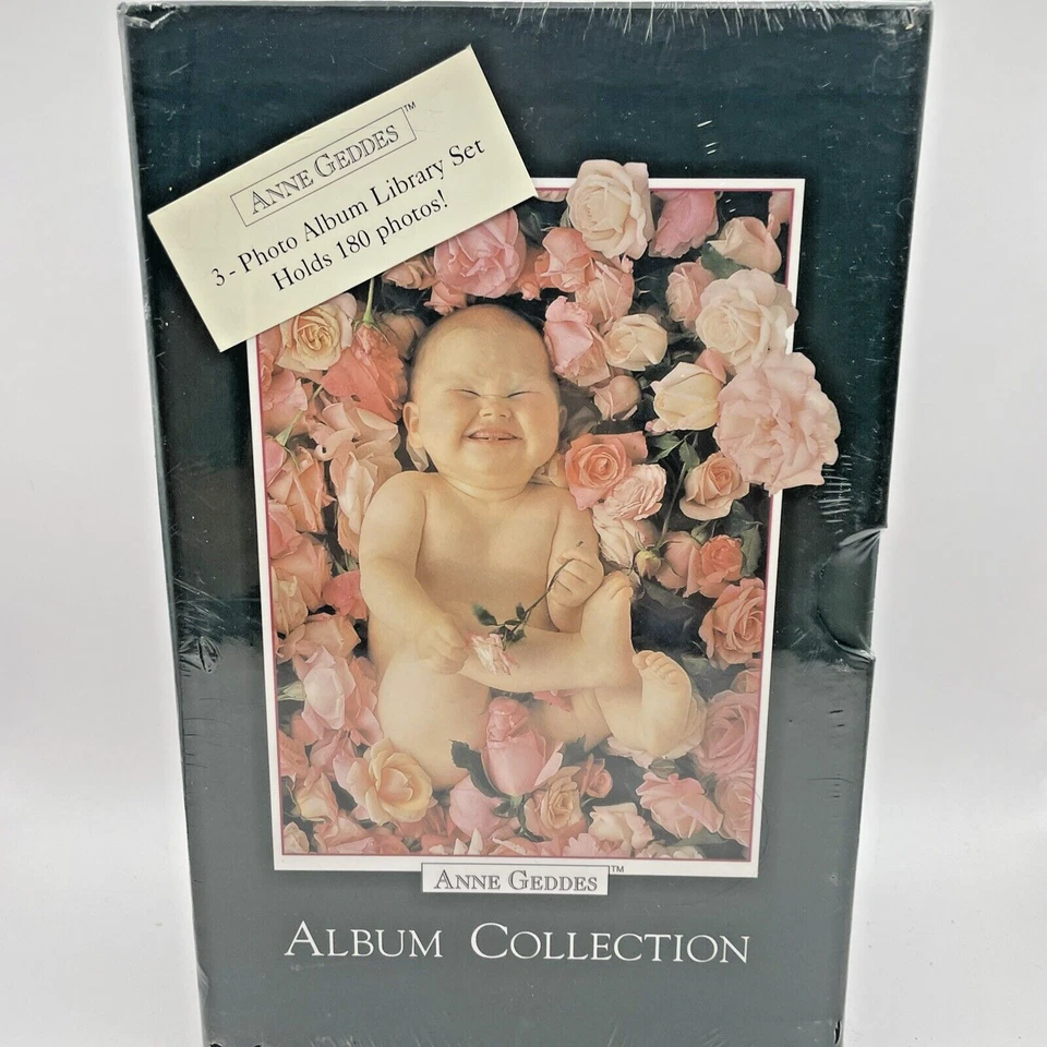 Conjunto de 3 álbuns de fotos Anne Geddes comporta 180 fotos verde novo lacrado bebê - Imagem 2 de 4
