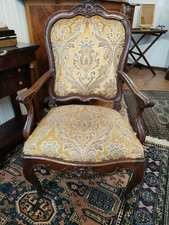 Poltrona veneta in noce, Veneto Venezia epoca  '700 originale intagliata